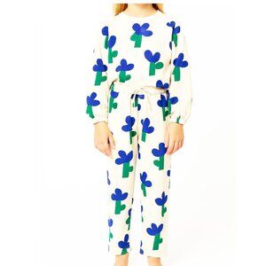 BOBO CHOSES Girls Sea Flower print Organic Cotton sweat shirt & pants 4 -5 year